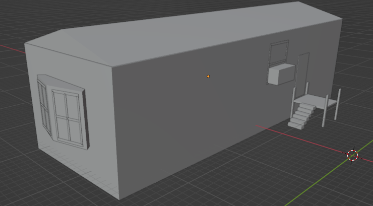 untextured trailer house model